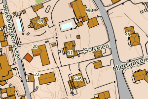 Kartbilde fra WMS-tjeneste av avviket