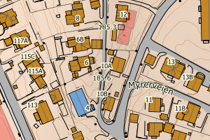 Kartbilde fra WMS-tjeneste av avviket