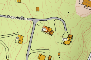 Kartbilde fra WMS-tjeneste av avviket
