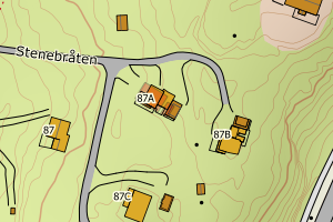 Kartbilde fra WMS-tjeneste av avviket