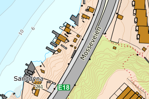 Kartbilde fra WMS-tjeneste av avviket