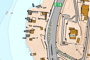 Kartbilde fra WMS-tjeneste av avviket