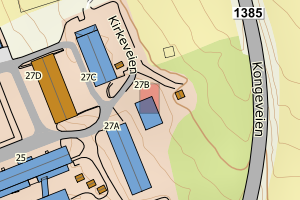 Kartbilde fra WMS-tjeneste av avviket