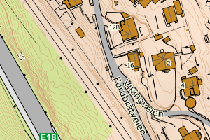 Kartbilde fra WMS-tjeneste av avviket