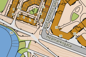 Kartbilde fra WMS-tjeneste av avviket