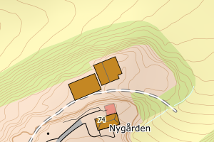Kartbilde fra WMS-tjeneste av avviket