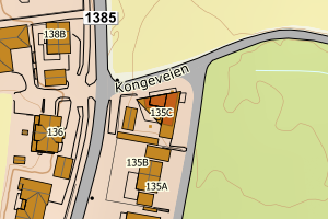 Kartbilde fra WMS-tjeneste av avviket