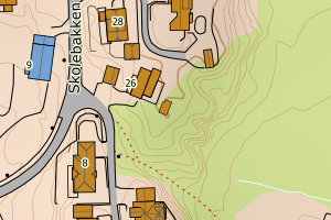 Kartbilde fra WMS-tjeneste av avviket