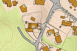 Kartbilde fra WMS-tjeneste av avviket