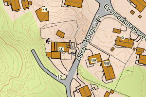 Kartbilde fra WMS-tjeneste av avviket