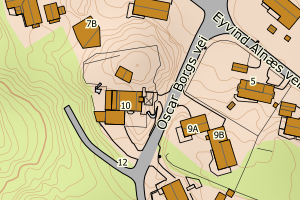 Kartbilde fra WMS-tjeneste av avviket