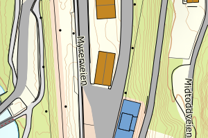 Kartbilde fra WMS-tjeneste av avviket