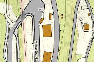 Kartbilde fra WMS-tjeneste av avviket