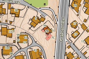 Kartbilde fra WMS-tjeneste av avviket