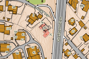 Kartbilde fra WMS-tjeneste av avviket