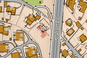 Kartbilde fra WMS-tjeneste av avviket