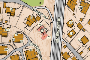 Kartbilde fra WMS-tjeneste av avviket