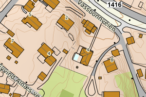 Kartbilde fra WMS-tjeneste av avviket