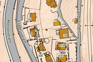 Kartbilde fra WMS-tjeneste av avviket