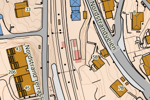 Kartbilde fra WMS-tjeneste av avviket