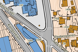 Kartbilde fra WMS-tjeneste av avviket