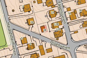 Kartbilde fra WMS-tjeneste av avviket