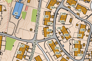 Kartbilde fra WMS-tjeneste av avviket