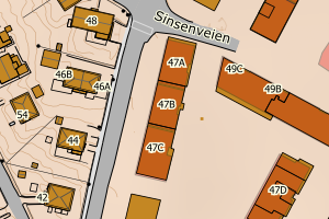 Kartbilde fra WMS-tjeneste av avviket