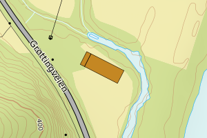 Kartbilde fra WMS-tjeneste av avviket