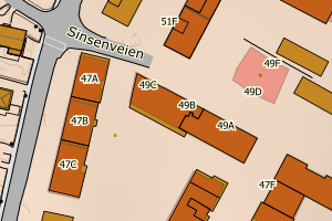 Kartbilde fra WMS-tjeneste av avviket