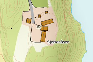 Kartbilde fra WMS-tjeneste av avviket