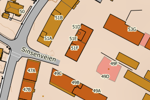 Kartbilde fra WMS-tjeneste av avviket