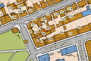 Kartbilde fra WMS-tjeneste av avviket