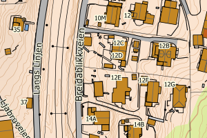 Kartbilde fra WMS-tjeneste av avviket