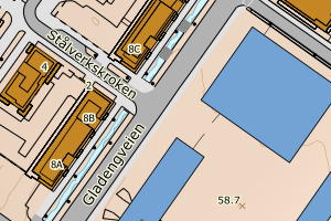 Kartbilde fra WMS-tjeneste av avviket