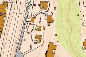 Kartbilde fra WMS-tjeneste av avviket