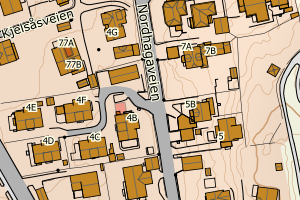 Kartbilde fra WMS-tjeneste av avviket