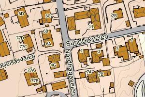 Kartbilde fra WMS-tjeneste av avviket