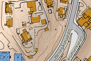 Kartbilde fra WMS-tjeneste av avviket