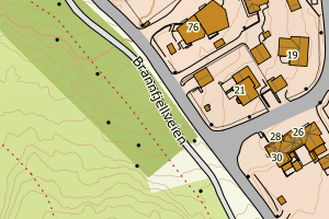 Kartbilde fra WMS-tjeneste av avviket