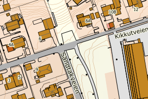 Kartbilde fra WMS-tjeneste av avviket