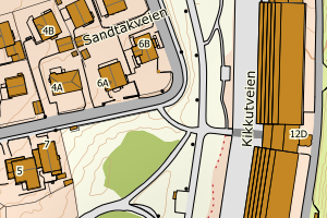 Kartbilde fra WMS-tjeneste av avviket