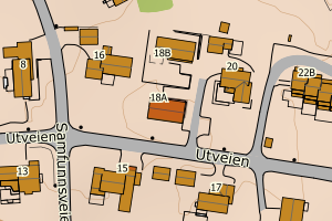 Kartbilde fra WMS-tjeneste av avviket