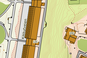 Kartbilde fra WMS-tjeneste av avviket