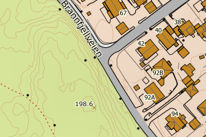 Kartbilde fra WMS-tjeneste av avviket
