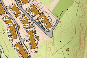 Kartbilde fra WMS-tjeneste av avviket