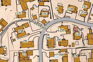 Kartbilde fra WMS-tjeneste av avviket