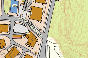 Kartbilde fra WMS-tjeneste av avviket