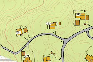 Kartbilde fra WMS-tjeneste av avviket