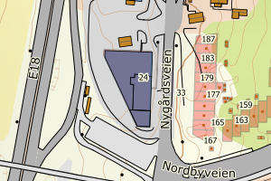 Kartbilde fra WMS-tjeneste av avviket